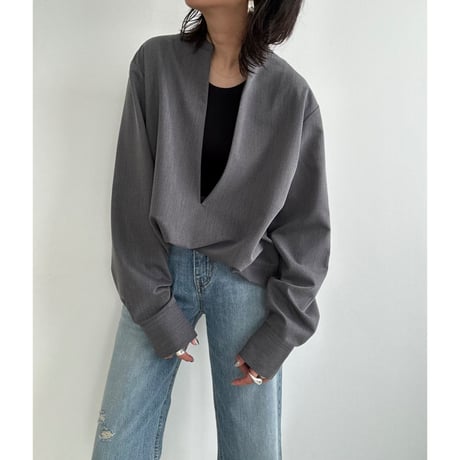 sharp slit blouse【K1-234126】