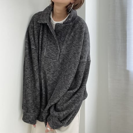 henry neck loose knit【K2-22318】