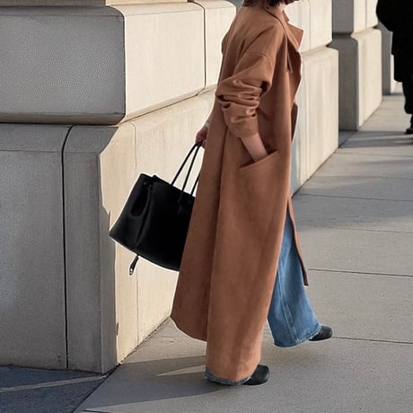 stand collar suede coat【K5-254211】