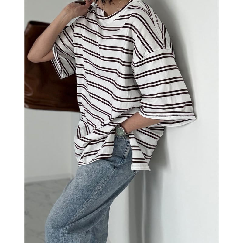 random border tee【K2-261160】 | kizuki