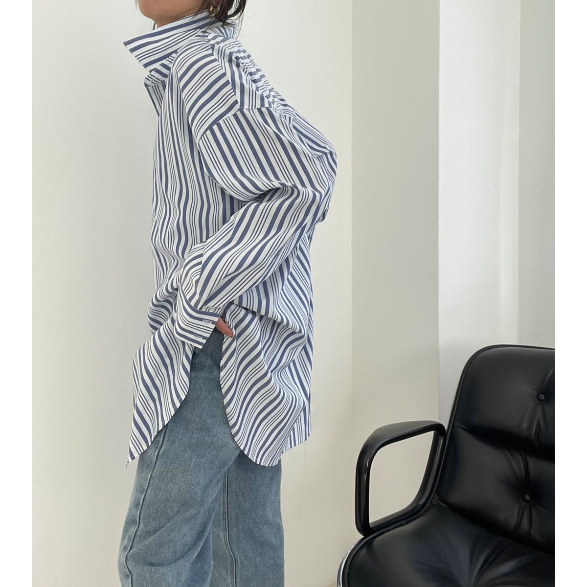 kizuki キズキ　over stripe shirt kizuki キズキover stripe shirt