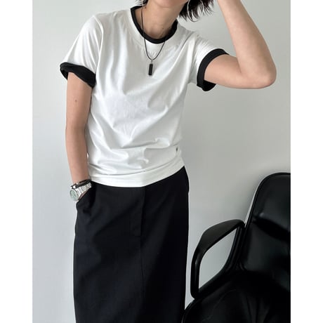 layered bicolor tee【K2-251146】