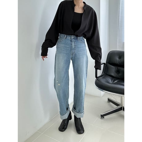 sharp slit blouse【K1-234126】