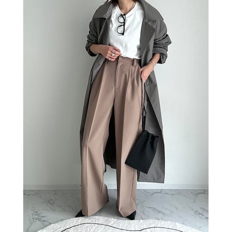 tuck straight slacks【K2-242310】