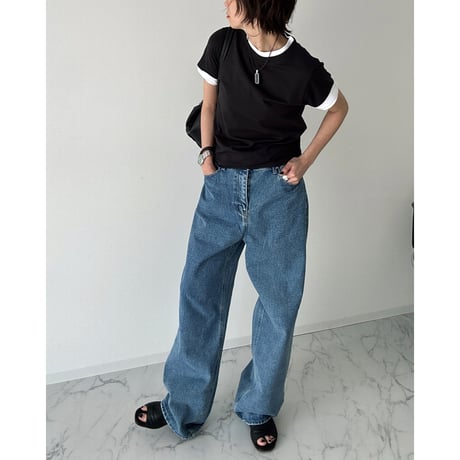 layered bicolor tee【K2-251146】