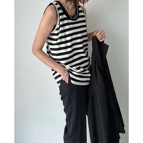 border loose tank top【K2-242142】