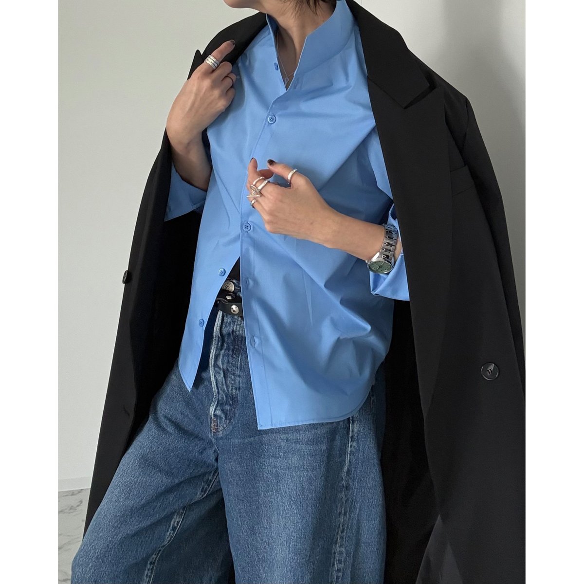 stand collar classic shirt【K5-261162】 | kizuki