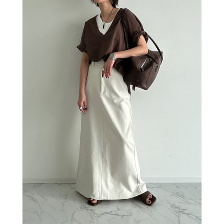 chino long skirt【K2-251314】