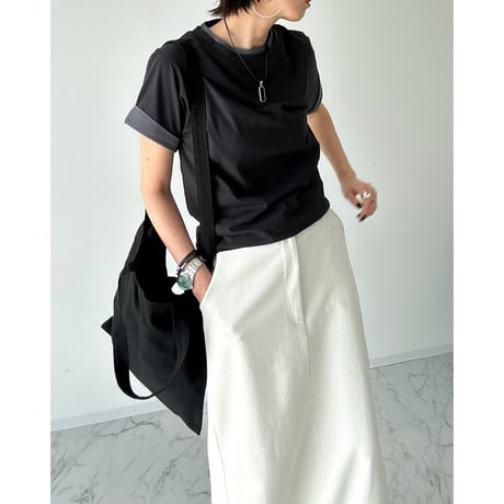 layered bicolor tee【K2-251146】