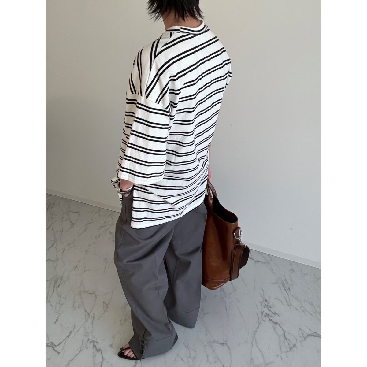 random border tee【K2-261160】 | kizuki