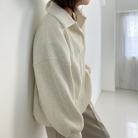 henry neck loose knit【K2-22318】