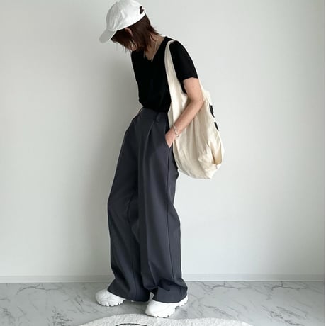 tuck straight slacks【K2-242310】