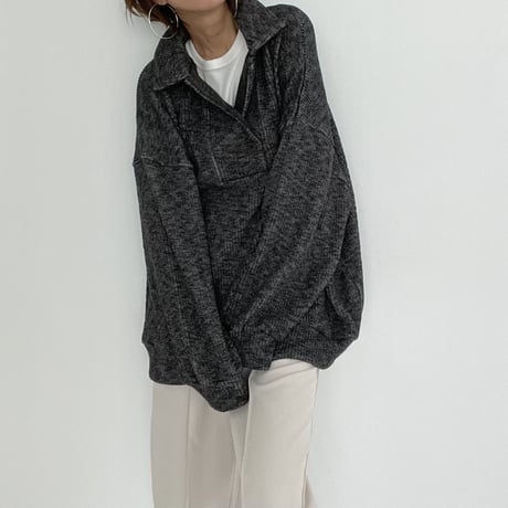 henry neck loose knit【K2-22318】