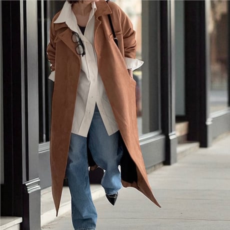 stand collar suede coat【K5-254211】