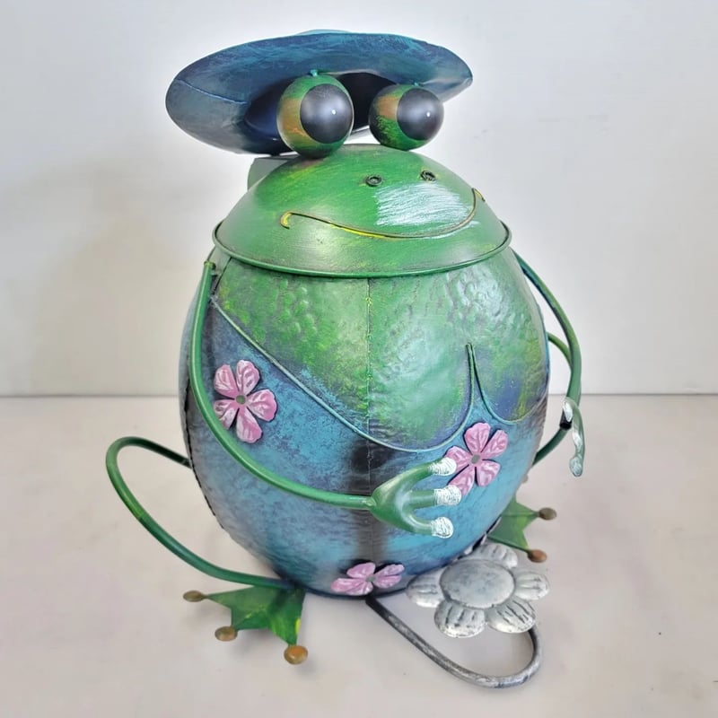 仙台市若林区若林⤴️アンティーク風/カエル/ゴミ箱/ペダル式 容量4