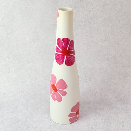 ピンクフラワー PINK FLOWER かわいい ポップな花柄 プランターカバー 高さ40cm　（450-1064）