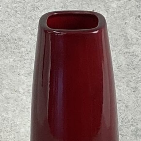 ダークレッド DARK RED スクエアヴェース  開口部□7cm 底面□10cm H24.5cm(450-443)