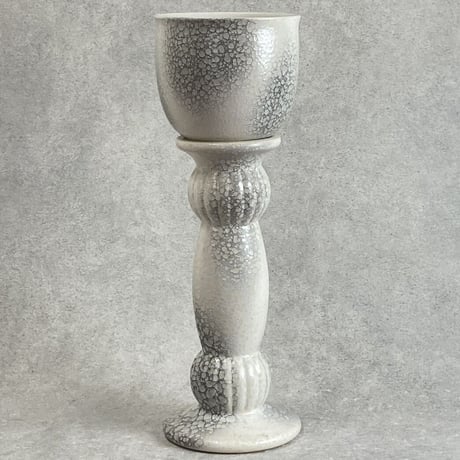 パンテオン PANTHEON  ホワイト＆グレー  H43花台付  プランターカバー Φ20.5cm H17cm（450-126）