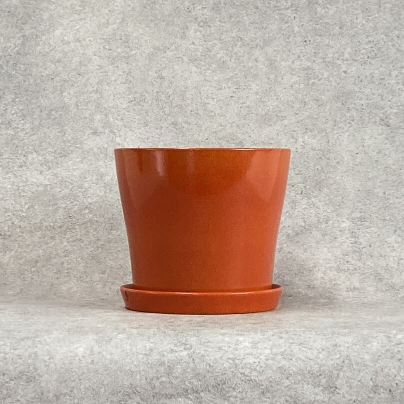 陶器　オレンジ　大きいサイズ　カワイイ　デザイン　鉢　カバー 植木鉢 おしゃれ 安い 陶器 サイズ 25cm ハーブのかおり 8号