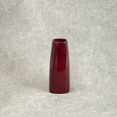 ダークレッド DARK RED スクエアヴェース  開口部□7cm 底面□10cm H24.5cm(450-443)
