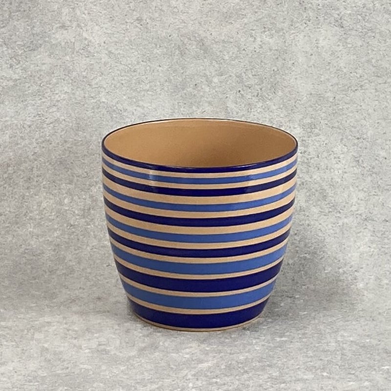 ブルーペップ BLUE PEP ポップ プランターカバー 青 ボーダー Φ22cm H19