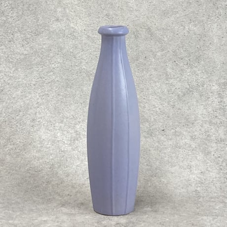 ライラック LILAC 薄紫  ストライプ フラワーベース 最大幅Φ9cm 高さ28.5cm（450-156②）