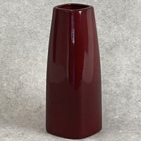 ダークレッド DARK RED スクエアヴェース  開口部□7cm 底面□10cm H24.5cm(450-443)