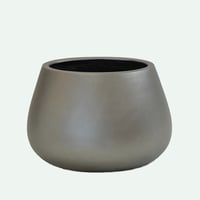 スチールグレー　STEELGREY  プランターカバー　開口部オーバル44㎝×30㎝　高さ40㎝　（496-19）ツヤなし