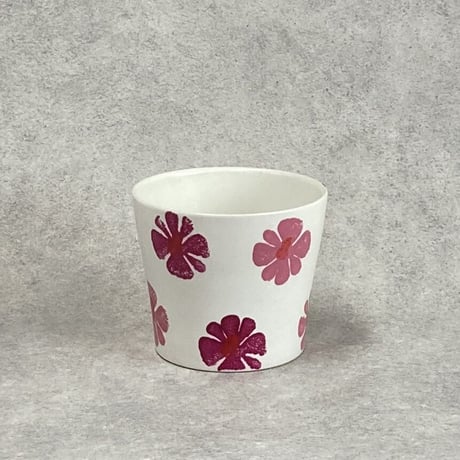 ピンクフラワー PINK FLOWER 北欧雑貨 花柄  プランターカバー ポップ かわいい  Φ19cm H15.5cm（450-1062）