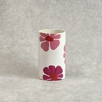 ピンクフラワー PINK FLOWER かわいい ポップな花柄 プランターカバー 高さ18.5cm  Φ10.5cm（450-1063）