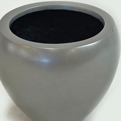 スチールグレー　TER　STEELGREY　プランターカバー　開口部Φ26㎝　高さ23㎝（496-39）