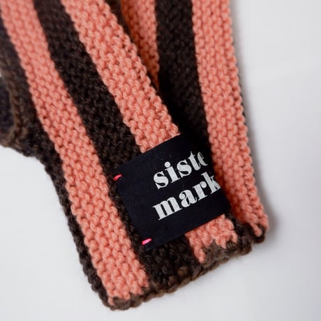 Mohair Knit Glove/orange×brown
