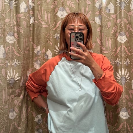 ORIGINAL RAGLAN LS TEE / ORANGE×LIGHT BLUE
