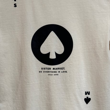 sisma トランプ Tee /♠️ & 🖤 IVORY