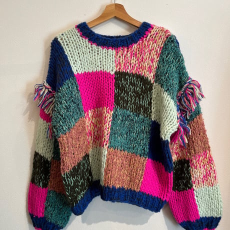 colorful fringe knit
