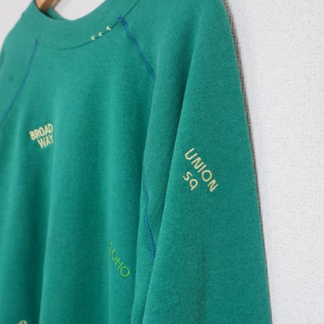 80s-90s Embroidery Sweat/GREEN