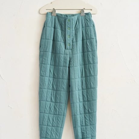 QUILT JACQUARD PANTS GREEN BLUE