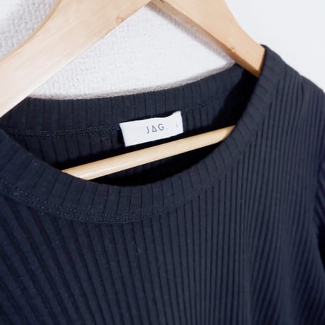 RIB T-SHIRTS/BLACK