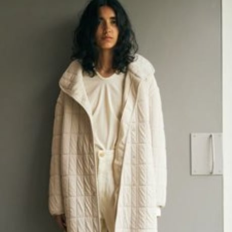 QUILT JACQUARD COAT BLACK