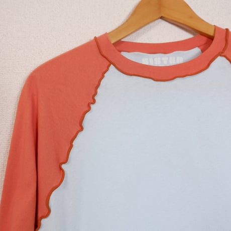 ORIGINAL RAGLAN LS TEE / ORANGE×LIGHT BLUE