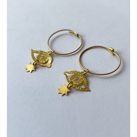 Gold Plated Silver Earrings / Eyes & Suns