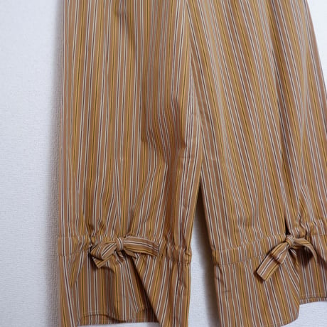 STRIPE BOW TROUSERS/LIGHT BROWN