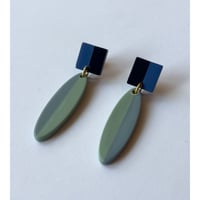 Acetate Earrings / Ovals & Squares / Various Blues