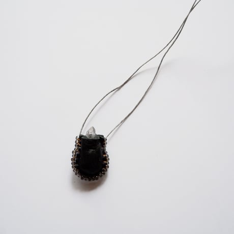 Omamori Necklace/Black beads