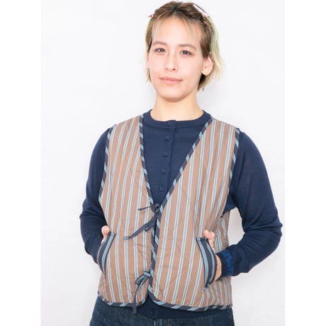 STRIPED QUILTED VEST