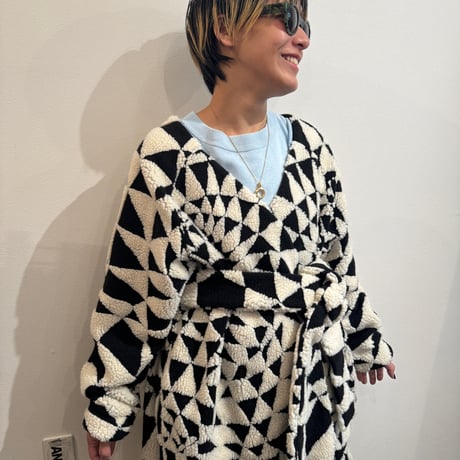 GOWN COAT BLACK×WHITE