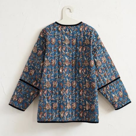 BLOCK PRINT QUILTED JACKET/BLUE