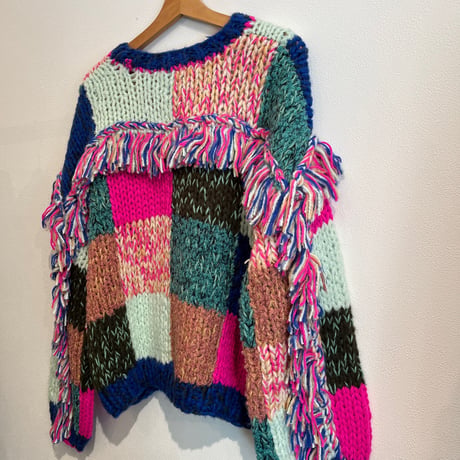 colorful fringe knit