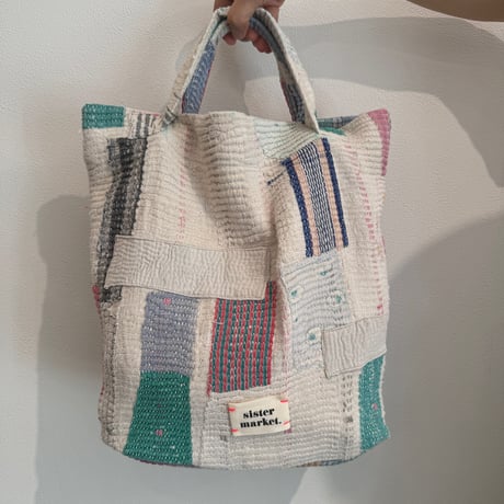 Kantha Short Handle tote　A
