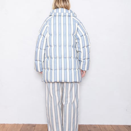 STRIPED YOKE TROUSERS  IVORY×BLUE